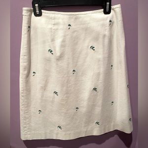 Brooks Brothers Palm Tree Embroidered Skirt